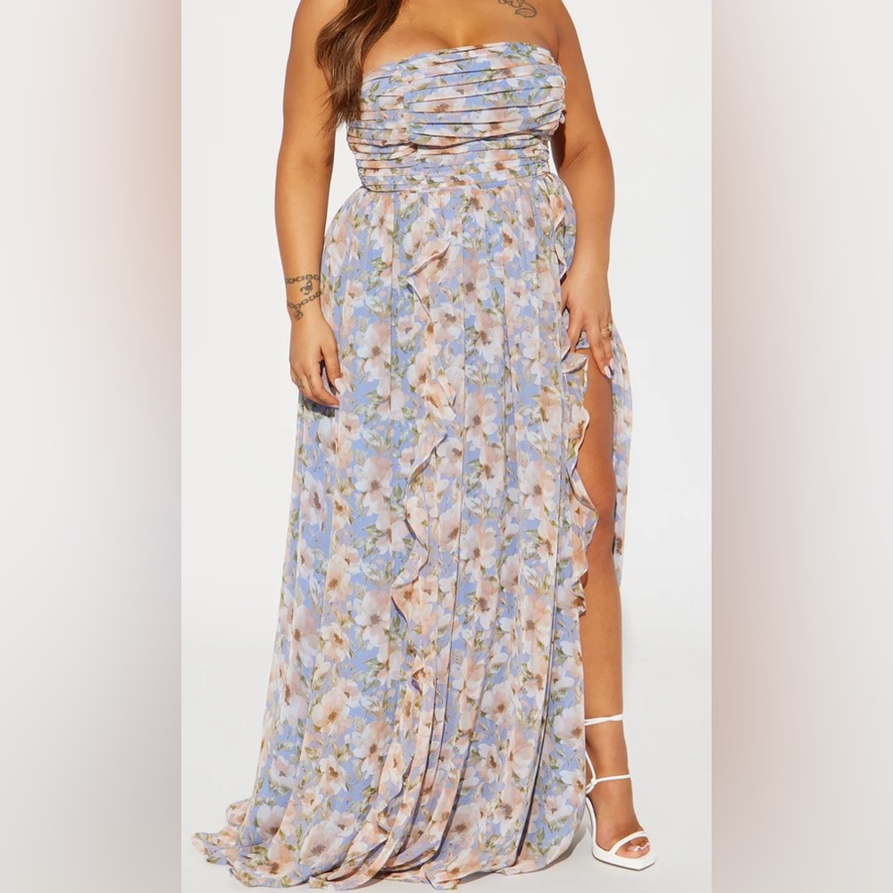 Floral Blue Maxi Dress